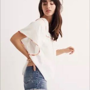 Madewell Pom Pom Butterfly Top Poncho Boho